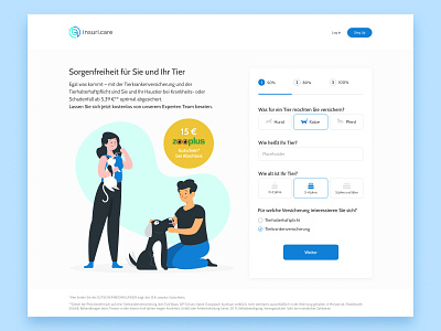 insuri.care animals customers design form design forms gradient illustration insurance logo ui ux web