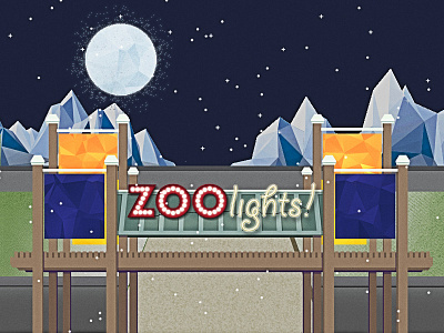 Hogle ZooLights! Microsite christmas game holiday illustration lights poly website zoo