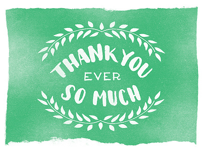 Thanks a Bundle card lettering thank you