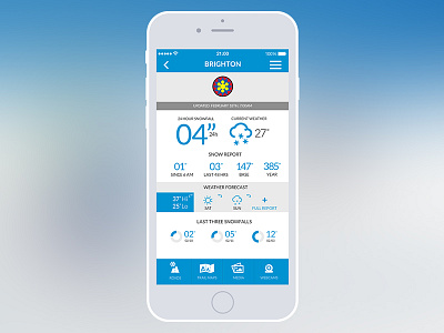 Ski Utah App app design iphone mobile resort ski ski utah snow report super top secret ui winter