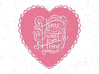 Home is Where the Heart Is hand lettering heart lettering print sketch to vector valentines valentines day