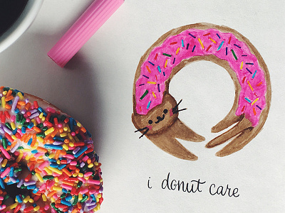 Donut Cat 100 day project cat donut illustration