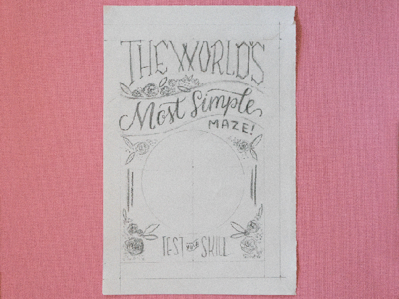 The World's Most Simple Maze - SLLC Zine embroidery lettering lettering process salt lake lettering club sketch stitchhand to
