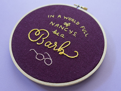 #ImWithBarb barb embroidery lettering sketch to stitch stranger things