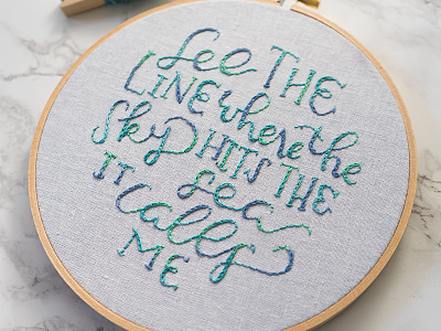 And no one knowwwws how far it goeeeessss. embroidery handmade lady scrib stitches lettering moana