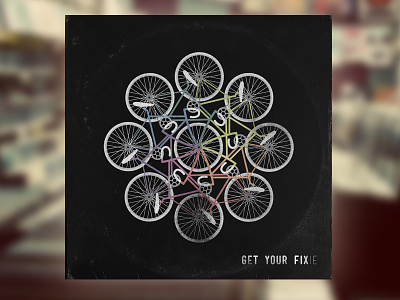 GET YOUR FIXie bike color wheel colors cycle designersmx fixie hipster illustration mix spectrum texture vintage vinyl