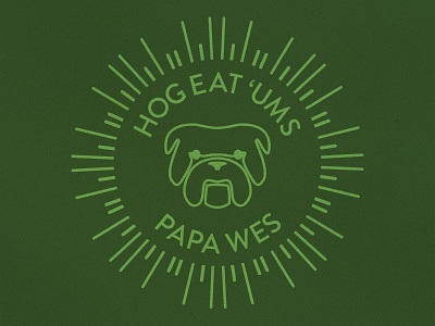 Hog Eat 'Ums badge brandon bulldog dog illustration line tshirt