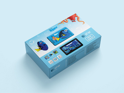 Hero Tablet packaging design animation box characters children colorful dory fan packaging pixar tablet themed