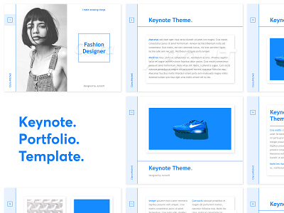 Portfolio Presentation blue design fashion graphic keynote layout portfolio presentation slides template