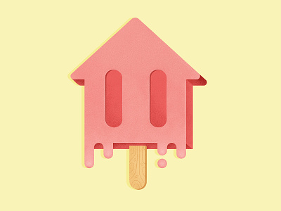 Popsicle House discounts flat haystack house house illustration ice cream melting pink popsicle real estate summer texture
