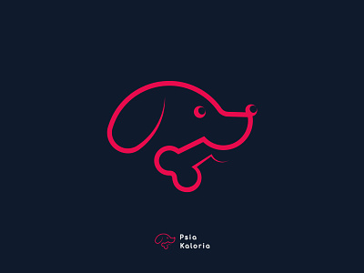 Psia Kaloria logo animal dog food light logo modern outline