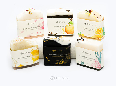 Packaging for Chloris soaps aesthetic ecological ecology handmade illustration label light minimalistic natural packaging soap watercolor woman
