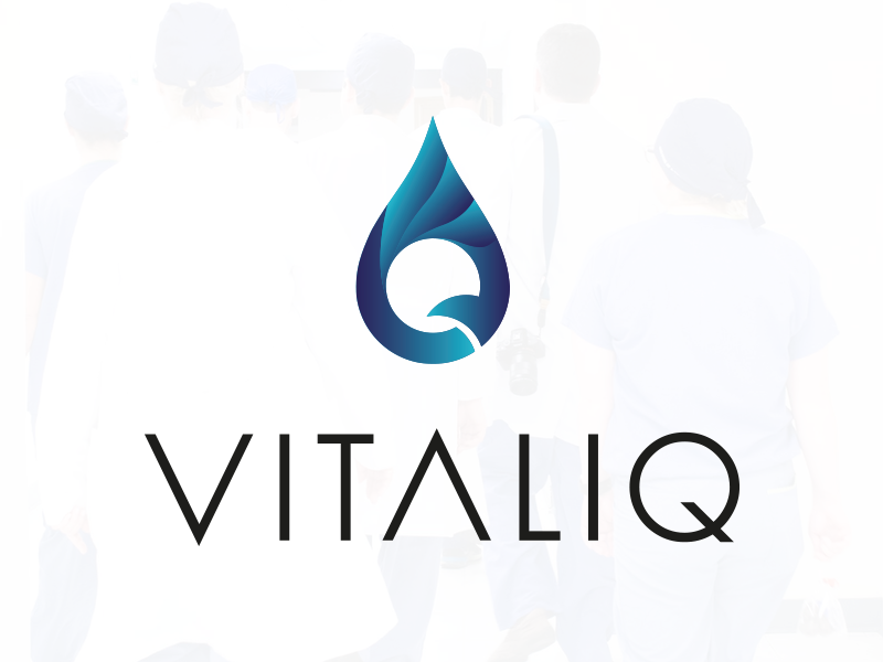 Vitaliq medic medicine doctor designe q font blue brand drop vital logo