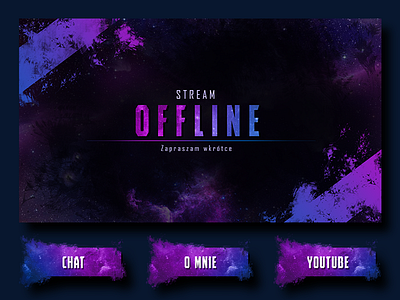 twitch layout blue galaxy game live offline purple stars stream twitch video youtube