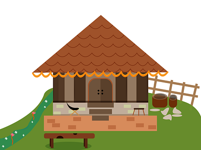 Sweet Home design illustration village home