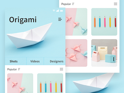 Origami Paper art app design figma ui ux