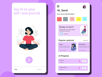 Self-care app selfcareapp mobileapp ui