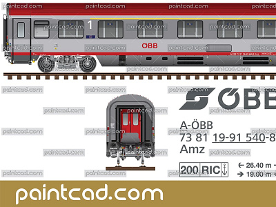 Eurofima wagon type Amz of the Austrian Federal Railways bogies minden deutz 522 bogies minden deutz 522 business 1st class wagon passenger train rail transport railway car