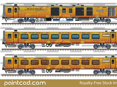 LHB rake of the train 12585 Tejas Express Lucknow-New Delhi anti graffiti livery executive ac chair car generator coach