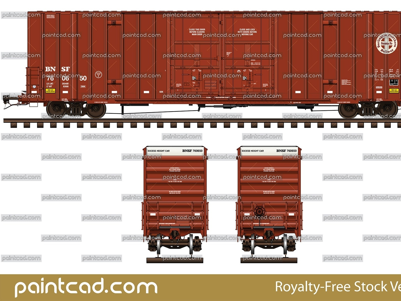 High cube boxcar 60 ft by Burlington Northern Santa Fe Railway by