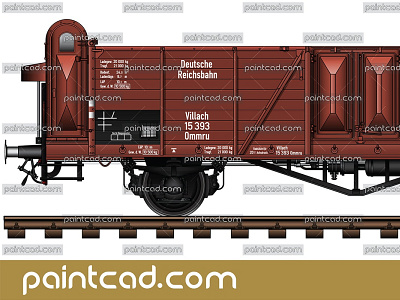 Open-top German wagon type gondola with brakeman cabin freight train gondola high sided railway car open top goods wagon railroad transport