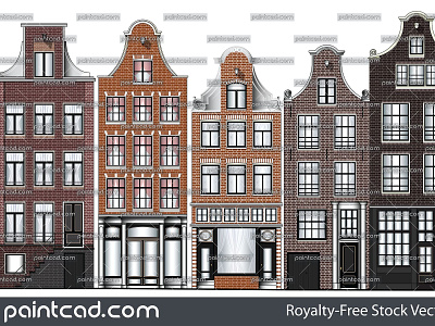 Old Renaissance canal houses from Amsterdam city architecture canal house facade gables grachtenpand huis real estate residential urban