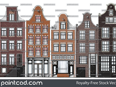Old Renaissance canal houses from Amsterdam city
