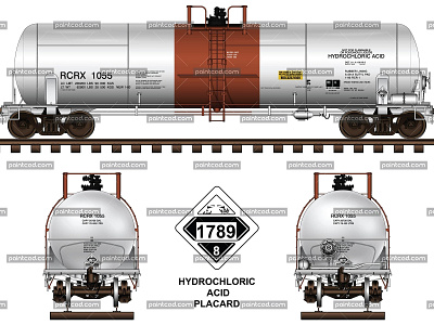 Tank DOT-111 of Reagent Chemical and Research Incorporated acid transportation american freight cars dangerous transport dot 111 freight trains hydrochloric acid paintcad railroad railroad cars railway tank car