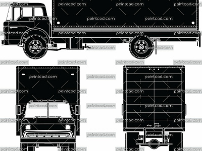 Vector icons with retro van Ford C-600 for delivery services c 600 drawing icon infograhic retro truck ford van vector vehicle