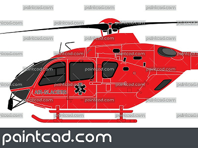 Vector icon of rescue helicopter type Eurocopter EC 135