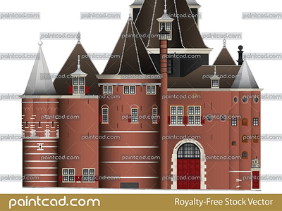 The Waag building on Nieuwmarkt square in Amsterdam city anatomical theatre