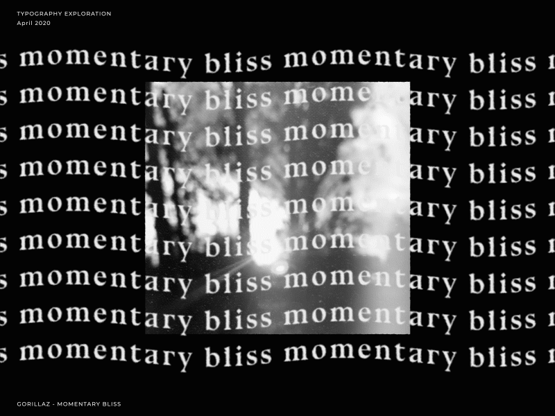 Momentary Bliss - Motion Type aftereffects animation black exploration kinetictype minimal modern motiontypography typogrphy animation