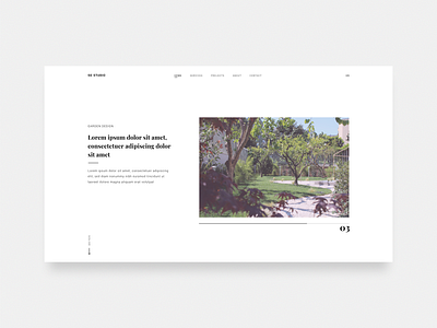 Garden Desgin clean clean design gardendesing landing landing page concept minimal webdesign white