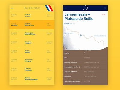 Tour de France app – concept