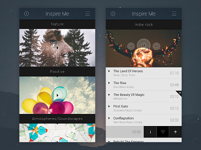 Inspire Me App app design flat interface interfaces ios library music minimal music play ui ux