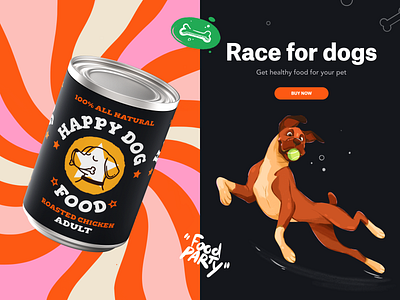 Branding & Packaging - Happy Dog branding character creative design dog flat food icon illustration logo pet procreate vector