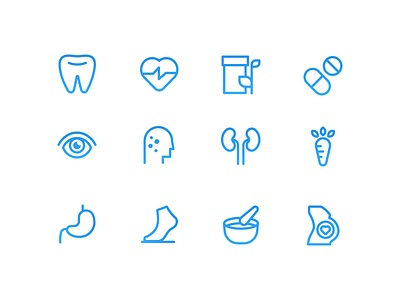 Health Icons eye foot health hearth icons medical pills pregnancy tooth