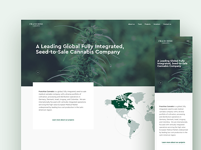 Franchise Cannabis Homepage cannabis company landing medical medical marijuana medicine organic ui uxui web website weed
