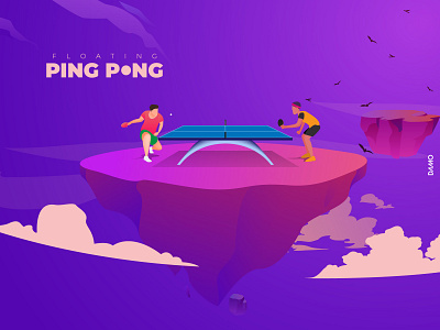 Floating Ping Pong floating illustration malagasydesigner malagasydesigner pingpong