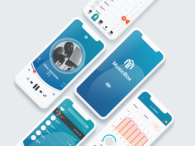 MusicBox app design icon logo design mobile app ui ux