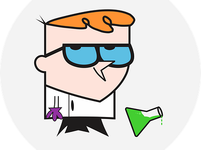 Dexter cartoon dexter flat design icon illustration logo