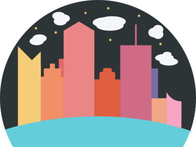 Skyline Pastel View cartoon design flat design graphic design graphic art icon illustration pastel colors skyline