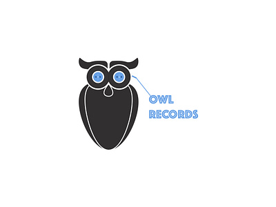 Owl Records Music Logo animallogo branding cartoon design flat design graphic design graphic art icon illustration logo minimal art musiclogo owllogo pastel colors