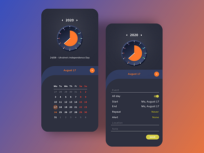 Calendar calendar concept design mobile reminder ui ux