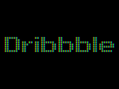 dribble shots 01 colorfull dribbble letterform pixels rgb