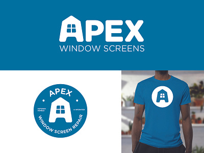 Apex Window Screens badge branding business design logo logodesign window screen
