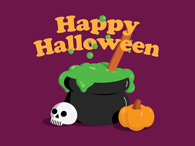 Happy Halloween boil bubbles halloween pumpkin skull