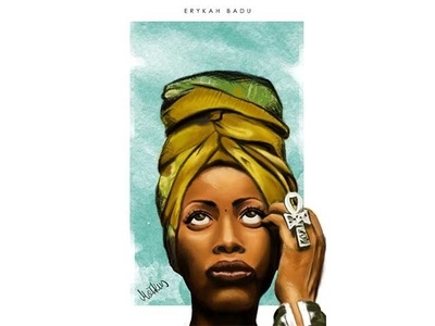 2018 Erykah Badu adobe photoshop adobe photoshop cc digital illustration digital painting illustration musician