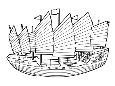 Chinese Treasure Ship editorial illustration illustration technical illustration