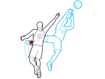 Guide to Flopping in the NBA editorial illustration how to illustration line art